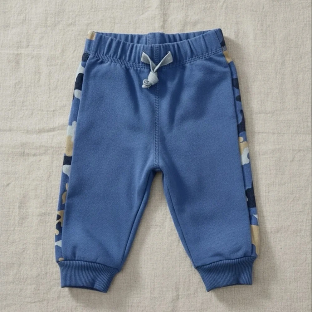 First Impressions Baby Boys Blue Camo Side Panel Jogger Pants 3 6 Months